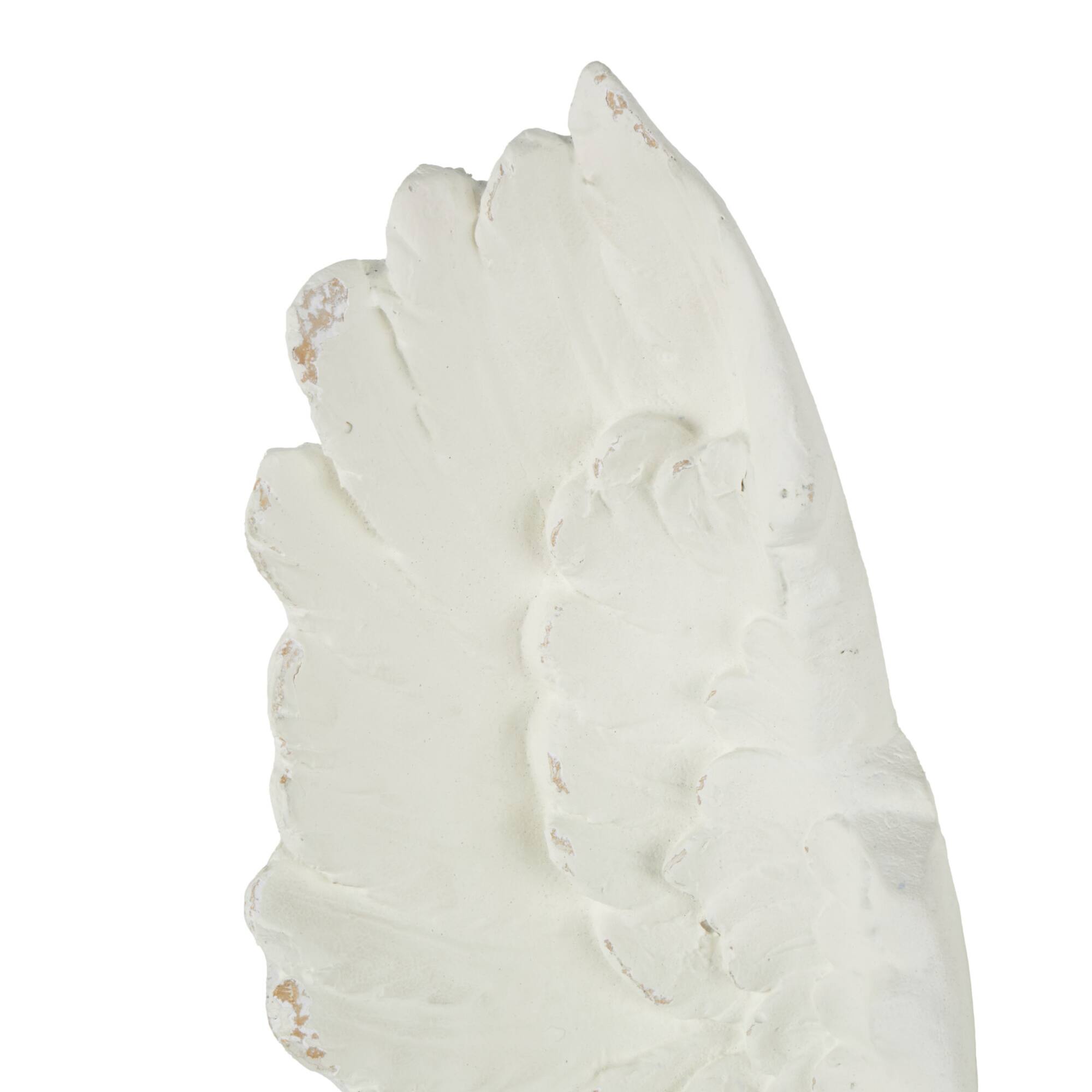 27" White Magnesium Oxide Bird Carved Wings Wall Décor Set